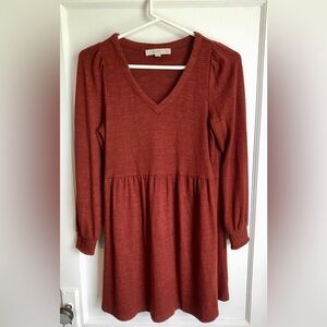 Loft by Ann Taylor Petite XXSP Pullover Long sleeve Red Dress